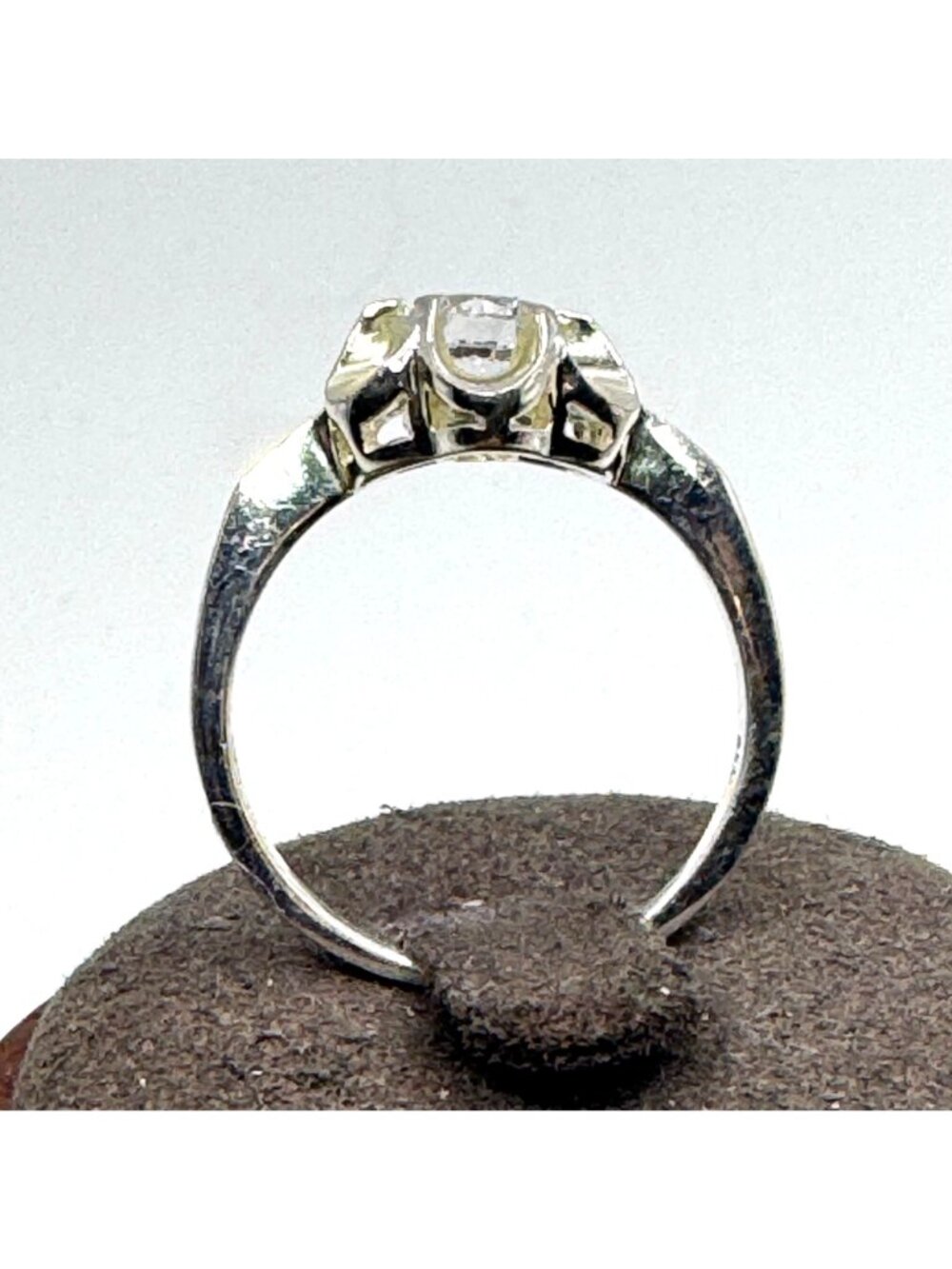 VTG Sterling Silver 925 Cubic Zirconia Flower Design Statement Ring Size 9 - Picture 3 of 12